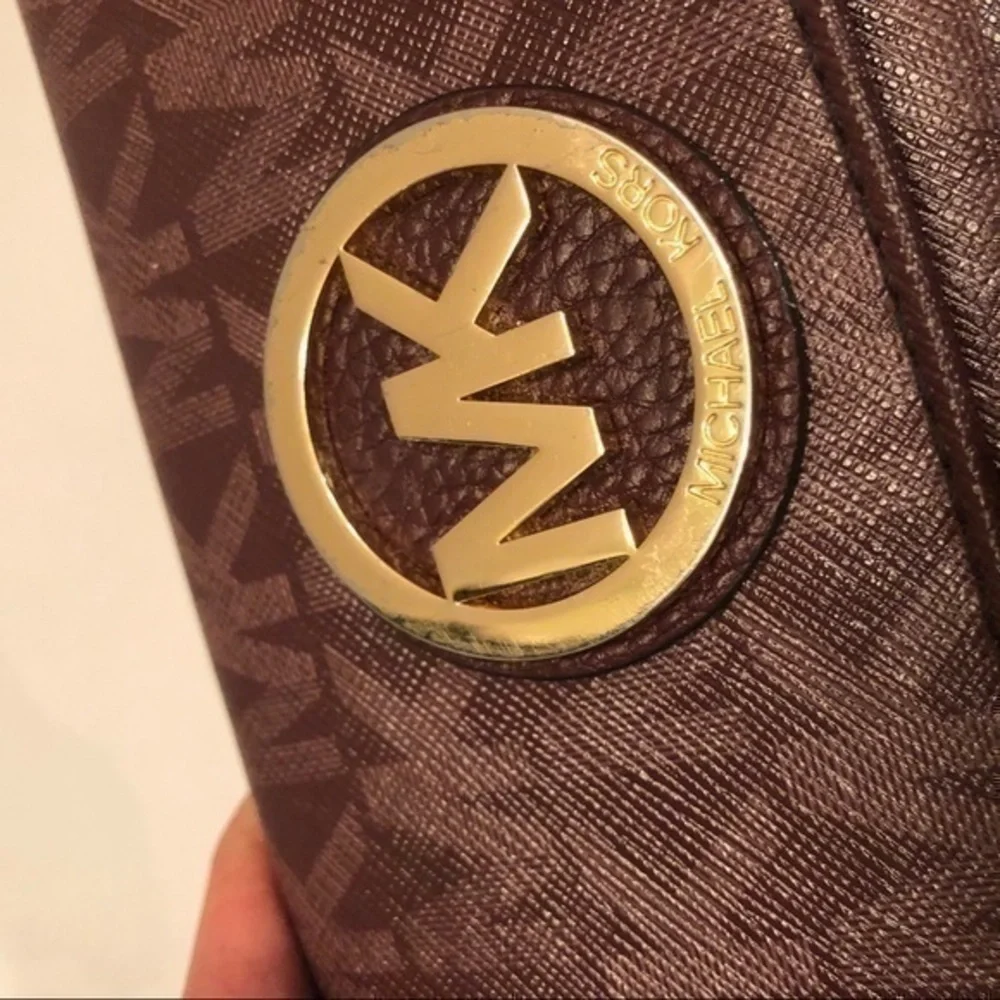 Michael kors burgundy red wallet logo